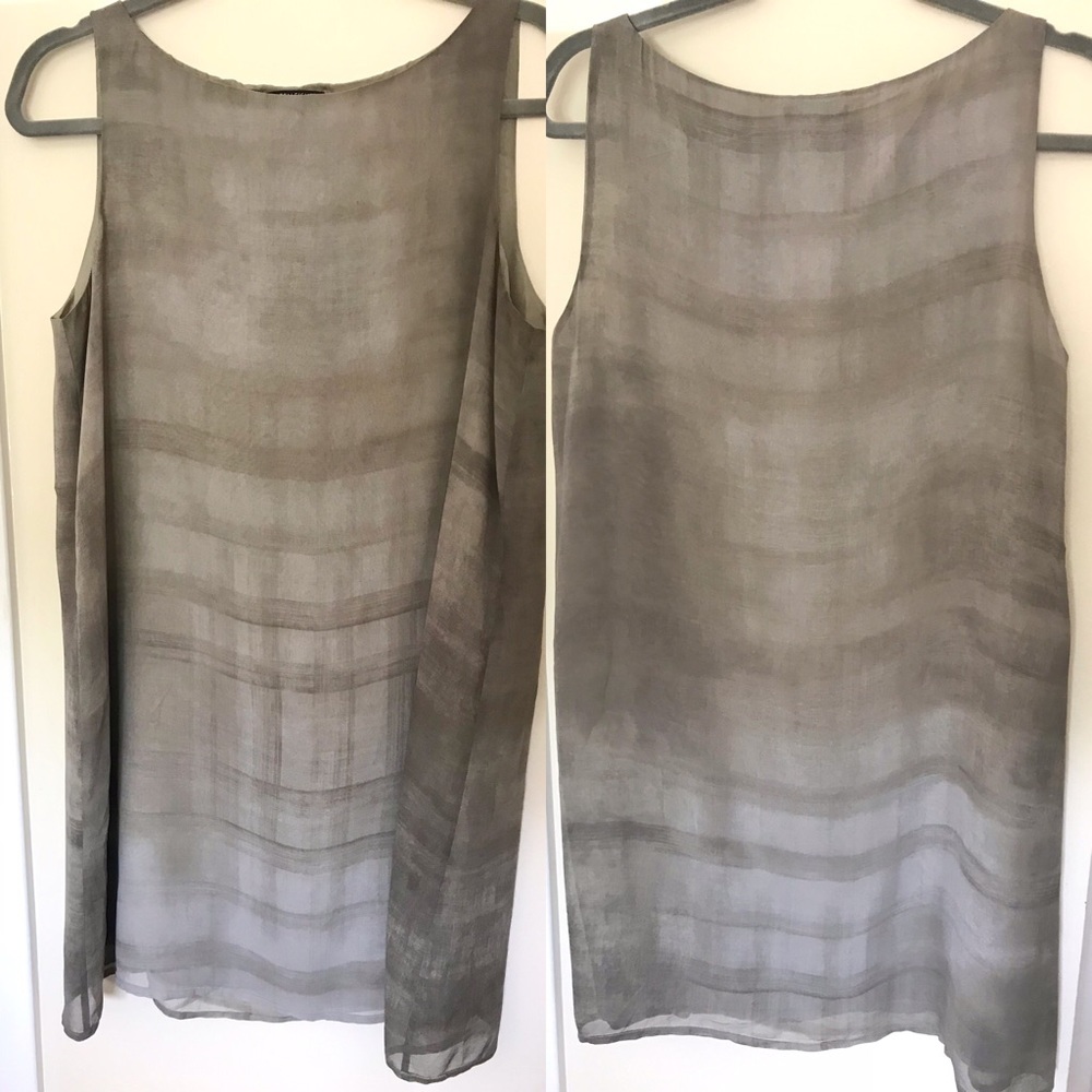 Eileen Fisher watercolor 100% silk dress